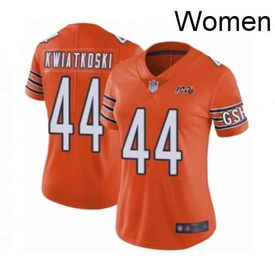 Womens Chicago Bears 51 Dick Butkus Orange Alternate 100th Season Limited Football Jersey